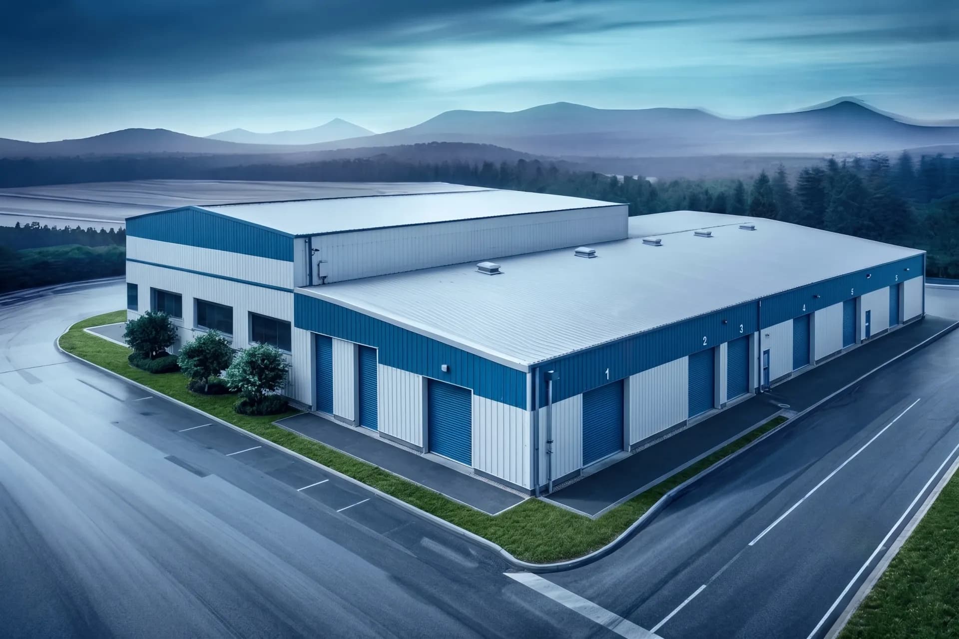 Large interior view of DockBay warehouse facility showing high ceilings